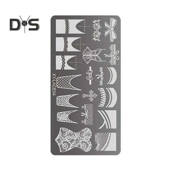 Stamping Plates Set Bows Flowers Lace Design Manicures Decoration Metal Plate Transfer Sweet Series Template