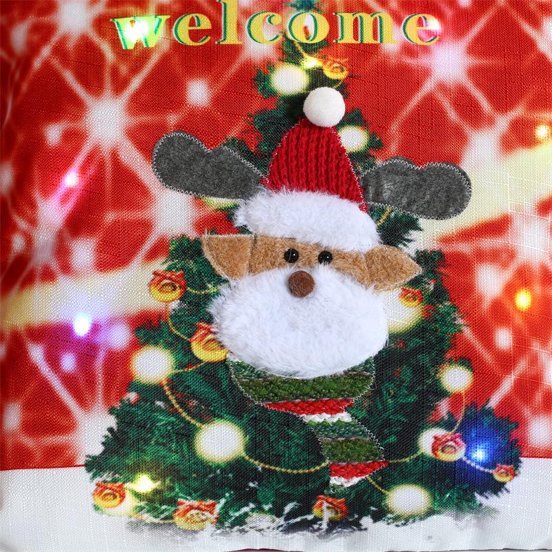 Creative Glowing Christmas Pillowcase with Snowman and Deer Design - Festive Home Décor Gift