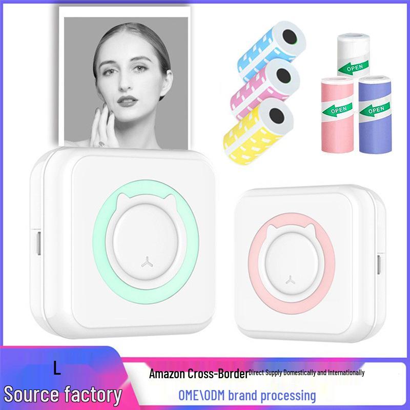 Cross-border Student Pocket Mini Inkless Photo Printer for Data Label and Question Search