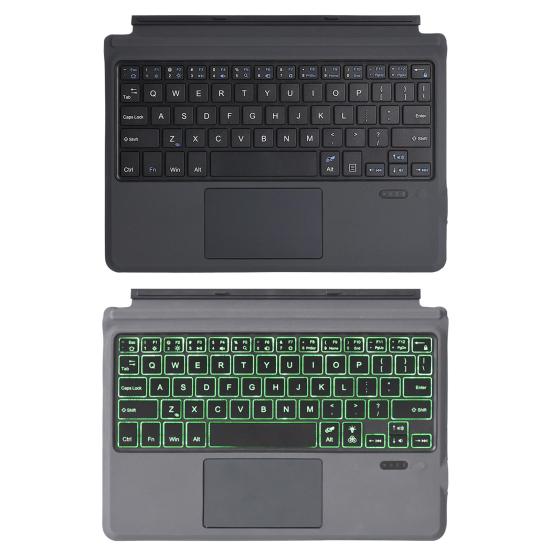 Tablet Keyboard & Protective Case Black Wireless Bluetooth-compatible Keyboard with Colorful Backlight Plastic Tablet Protector for Microsoft Surface