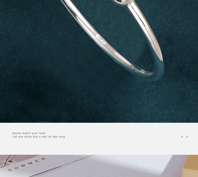 999 Sterling Silver Three Lives One Fate Open Bracelet, Ancient Style, Apricot Leaf Design, Artistic and Simple Women's Gift