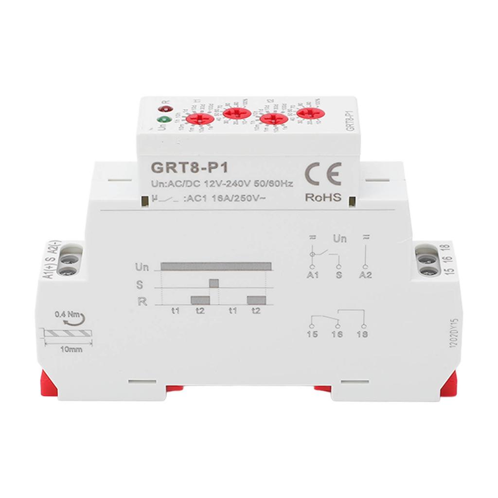 Pulse Output Time Relay Multifunctional Delay Relay Switch with LED Indicator AC DC 12V?240V