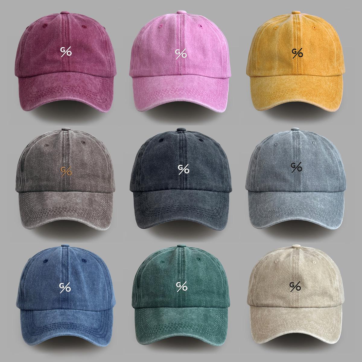 

Washed cotton embroidery soft top cap spring and summer outdoor neutral sunshade baseball cap men s and women s versatile casual hat Adjustable чорний колір сірий