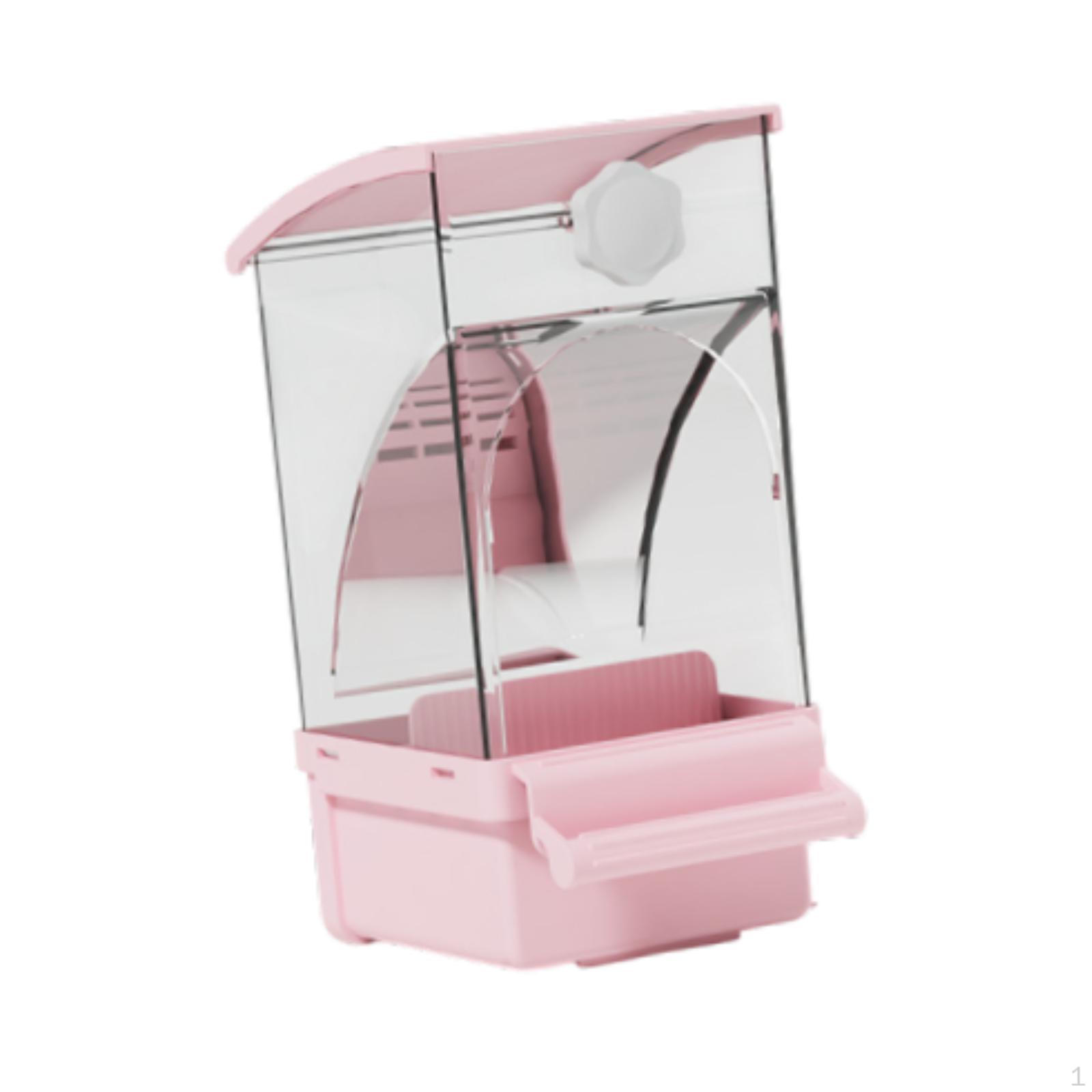 

Автоматическая кормушка для птиц, кормушка для клеток, прочная, попугай лакомства для семян, контейнер для попугаев розовый