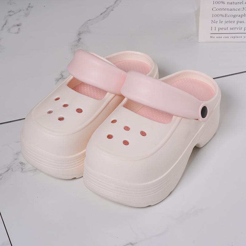 New Summer Hole Shoes Women's Outdoor Home Leisure Fashion Thickened Non-slip Wear-resistant Eva Slippers Sandals