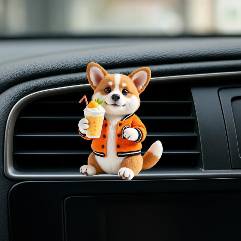 2D Acrylic Perfume Diffuser Car Air Freshener Clip Car Air Conditioning Vent Decoration Car Interior Aromatherapy Clip