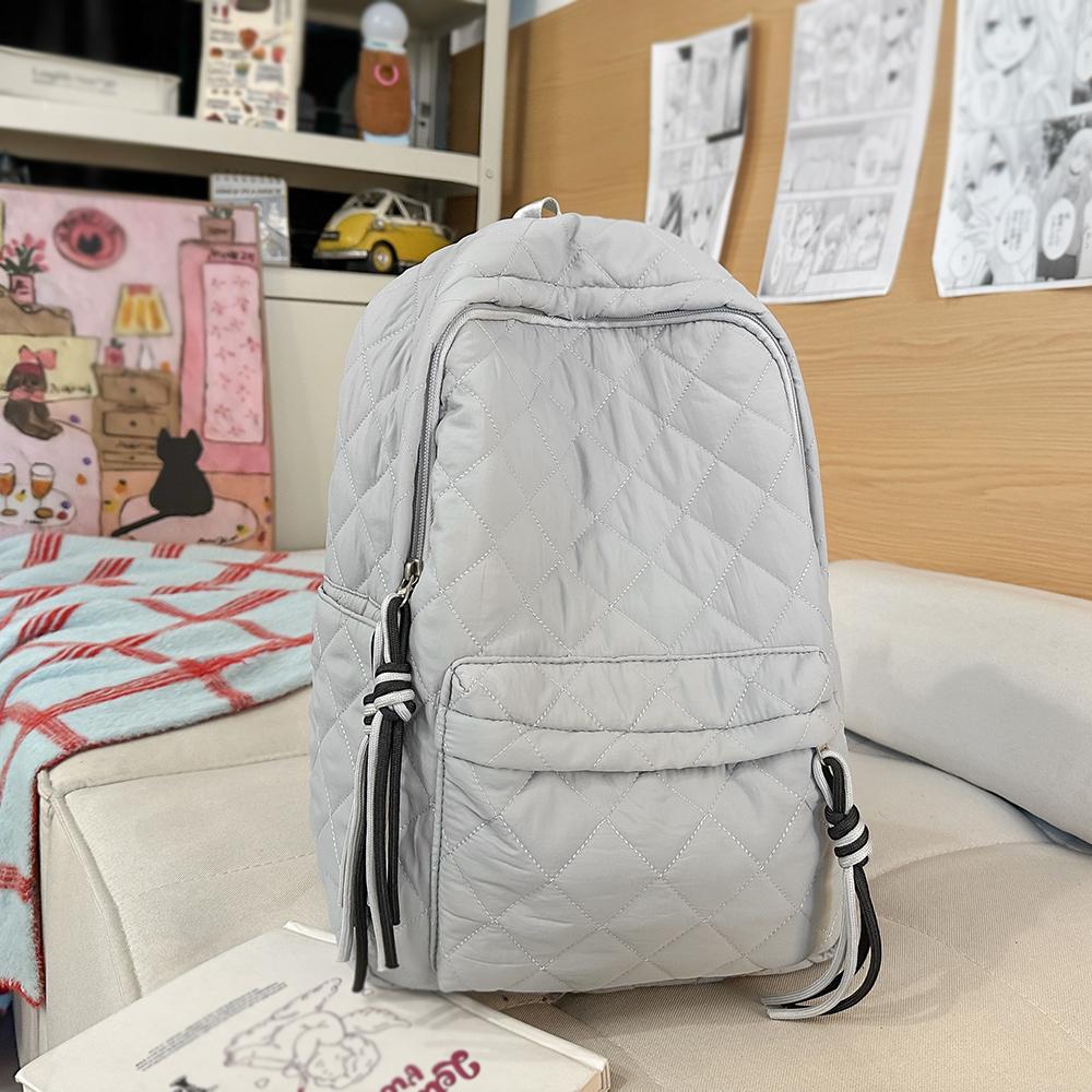 Lingge Car Stitching Backpack, College Style New Japanese Style Bag, Backpack, Lightweight and Large Capacity Casual Backpack