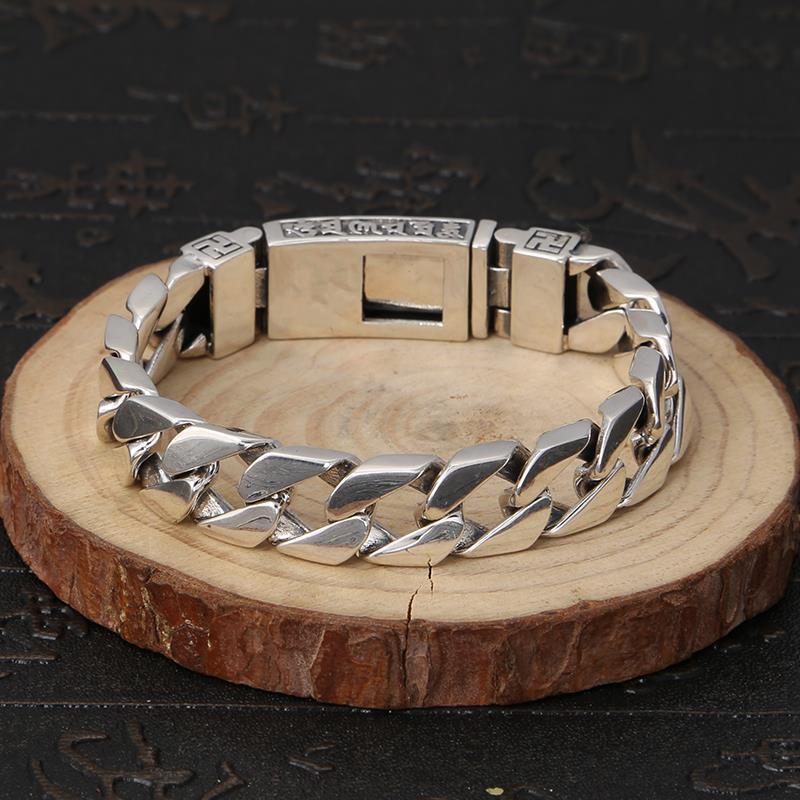 Brățară cu diamante de ultimă generație, brățară retro thailandeză cu șase caractere, placată, pentru bărbați, stil nou dominator și la modă