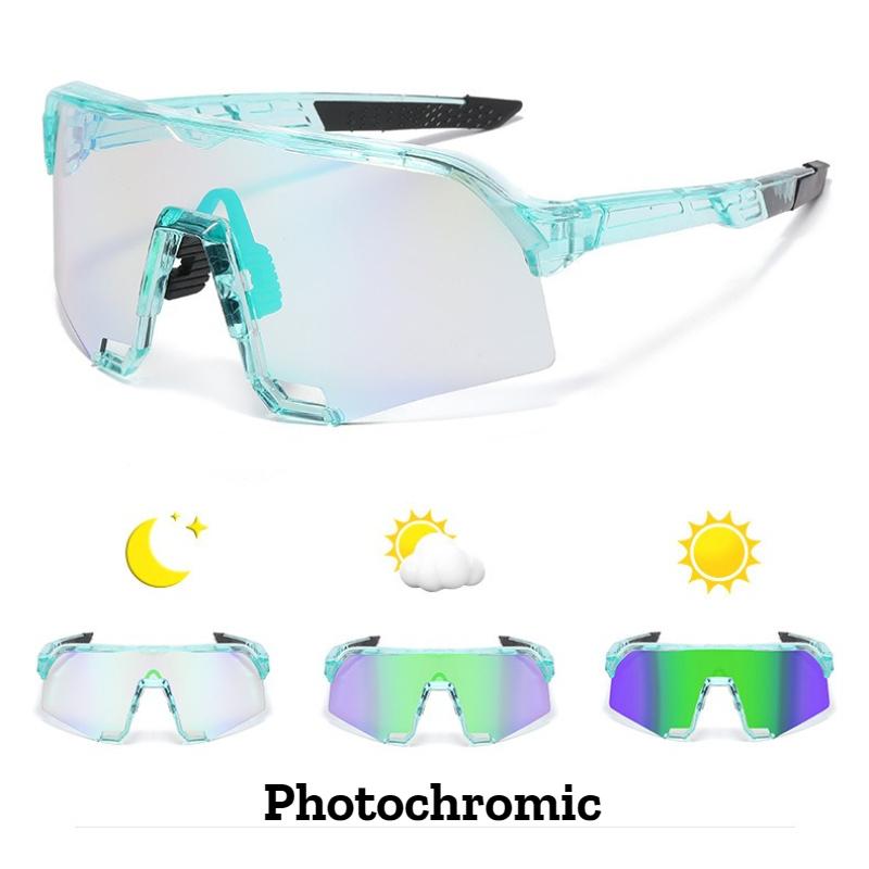 Men's Women's New Colorful Lens Sunglasses Outdoor Sports Photochromic Glasses Fashion Windproof Driving Riding UV400 Sunglasses