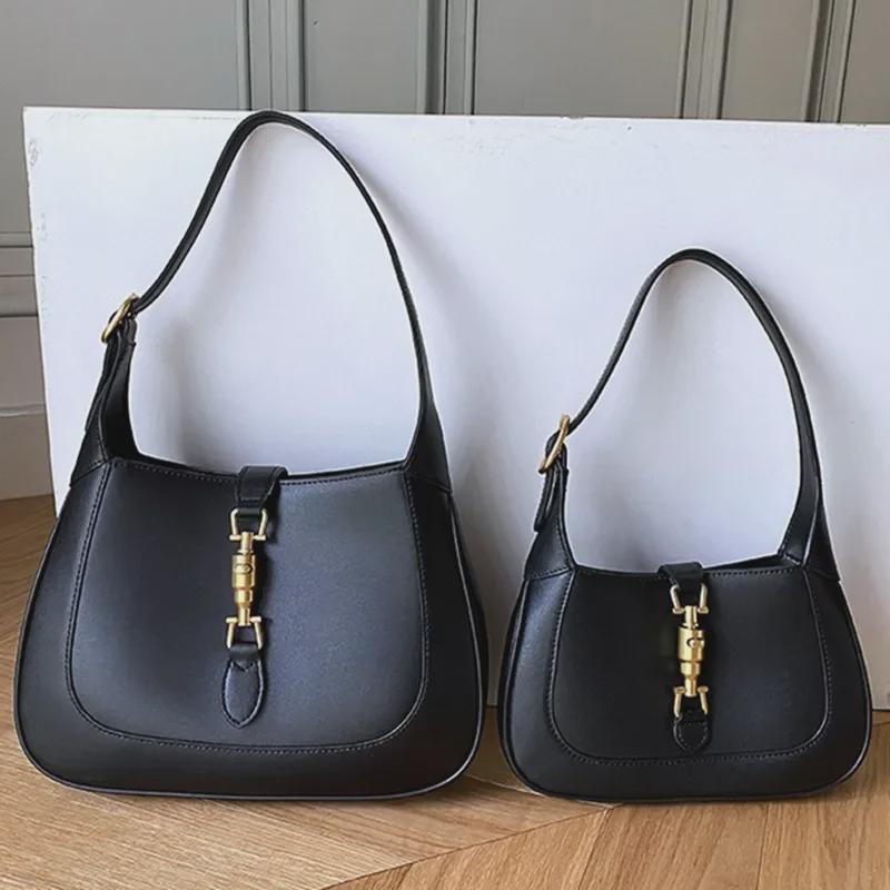 "2025 Women's Fashion Genuine Leather Single Shoulder Bag with Lock – Underarm Style Casual Handbag”