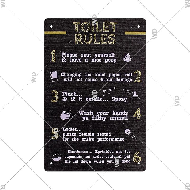 Funny Tin Sign Toilet Home Office Bar Cubicle Decor 11.8" X 7.8" Humorous Metal Vintage Plaque Retro Plate For Wall Art Decor