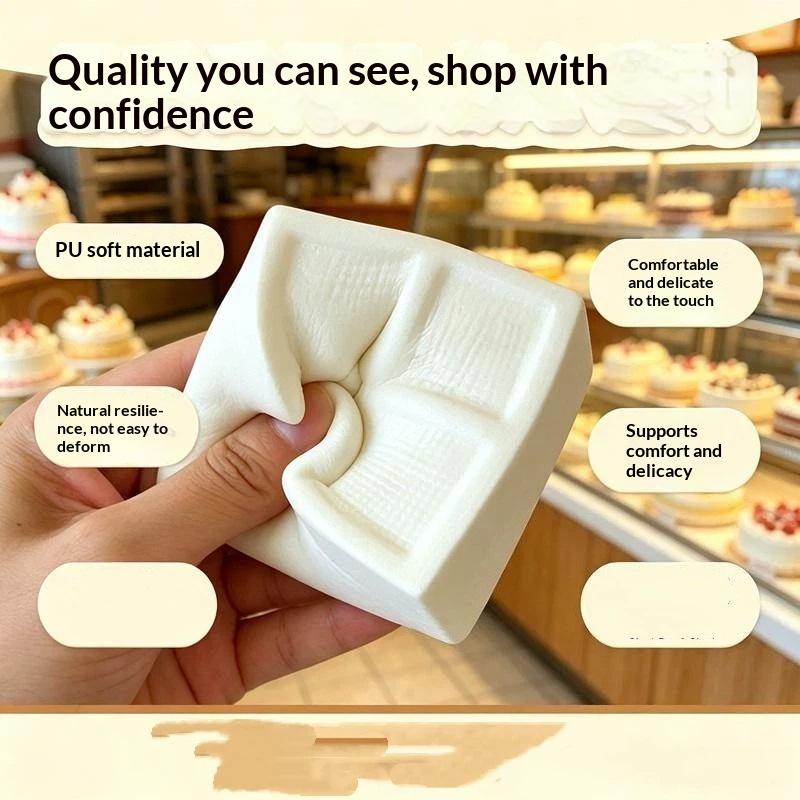 Squeezable Coconut Rice Cake Slow Rising Fidgets Toys Milk Cake Moist Squeeze Toy For Adults Kids Autism Girls Gifts