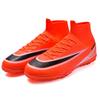 Training High-top Football Shoes Men's and Women's Nailed Leather Foot Broken Nails Children's Sports Shoes Artificial Turf
