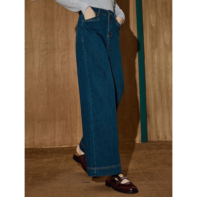 Coolhut2025 Autum High-Waisted Nine-Point Slimming Wide-Leg Flared Jeans for Women