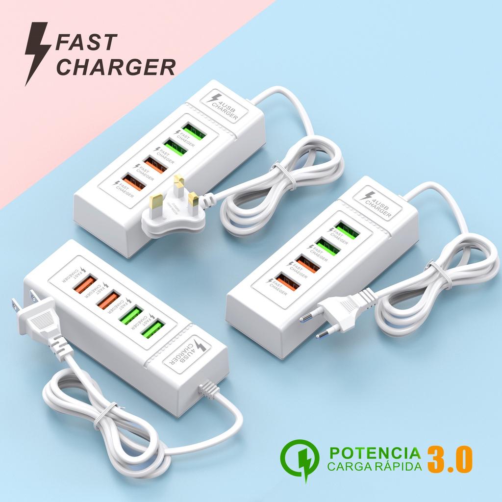 4 In 1 Type C USB Phone Charge Power Strip Cellphone Power Socket For iPhone Xiaomi Huawei Samsung Fast Charging Phone Charger