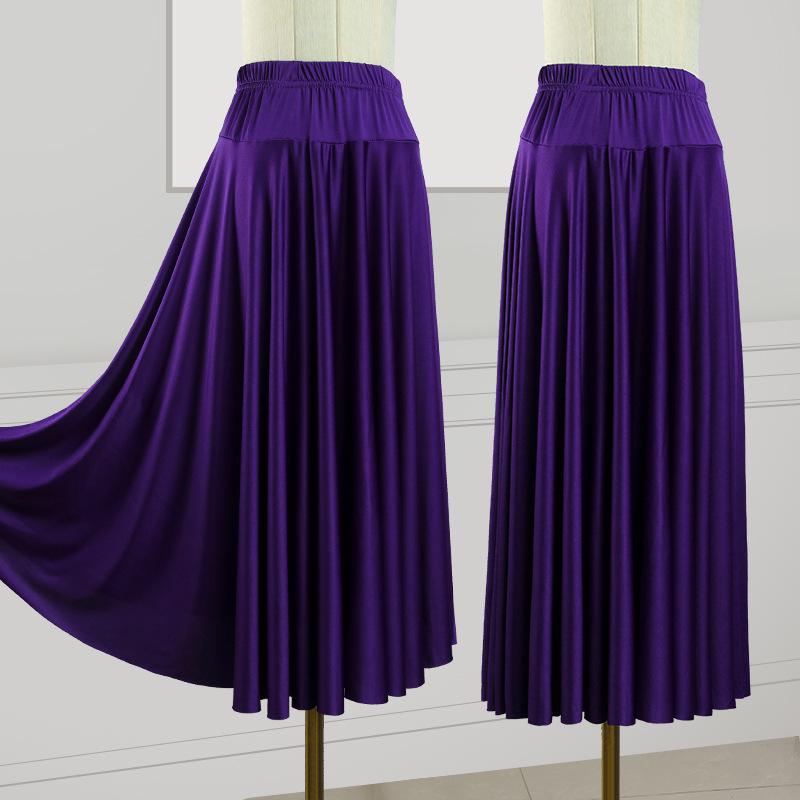 2025 Nová jednobarevná sukně na square dance a sálový tanec s velkým rozsahem