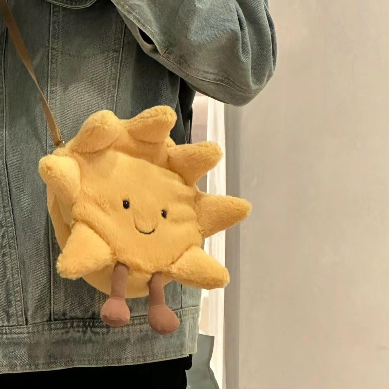 

Cute Sunflower Plush Crossbody Bag Sweet Smiling Doll Shoulder Bag One Size