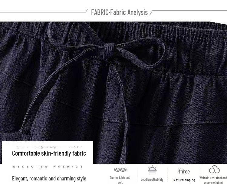 2024 Frühling/Sommer Übergröße Damen Baumwolle Leinen Slim Fit, Vielseitige Lockere Hose