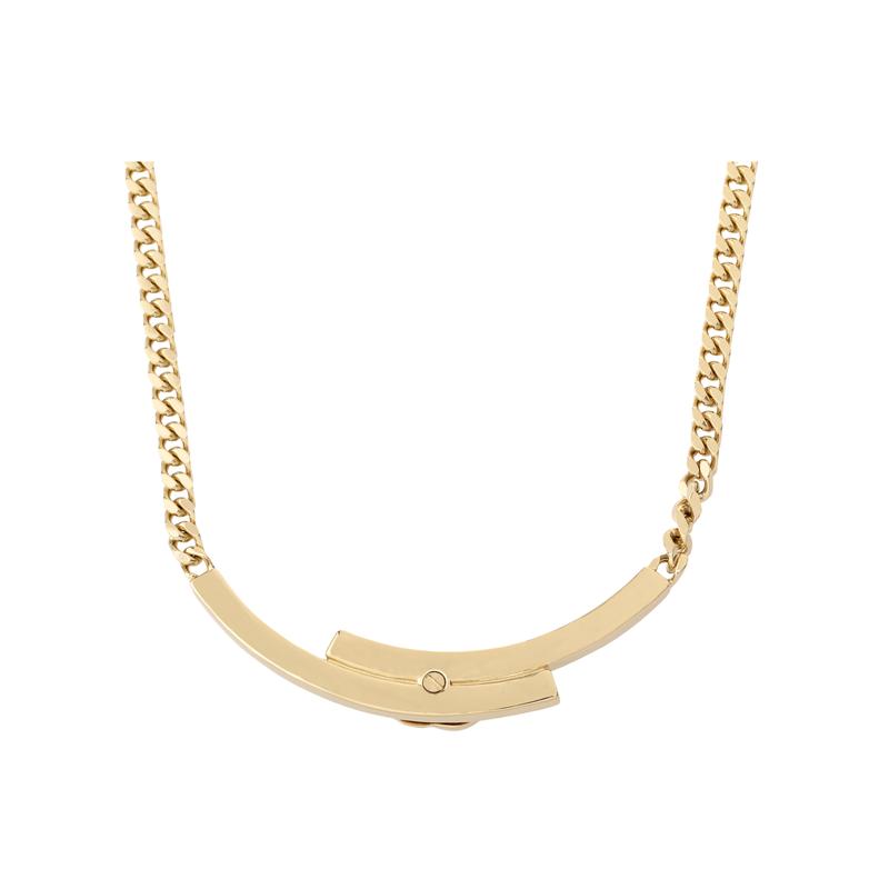 

CHANEL [22 new autumn and winter products] thick chain curved diamond necklace women s gold золотий
