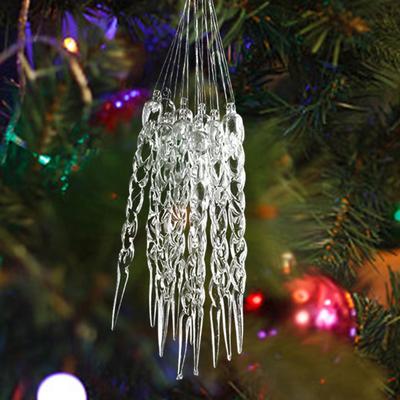 12Pcs Christmas Tree Acrylic Pendant Statue Gift Decorative Xmas Decoration