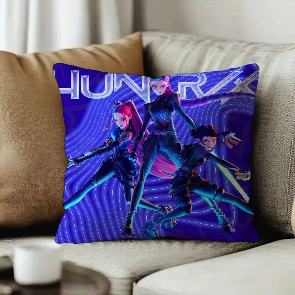 Kpop D-Demon H-Hunter Cushion Cover Car Throw Pillow Case For Sofa Car Christmas Gift 40x40cm 45x45cm