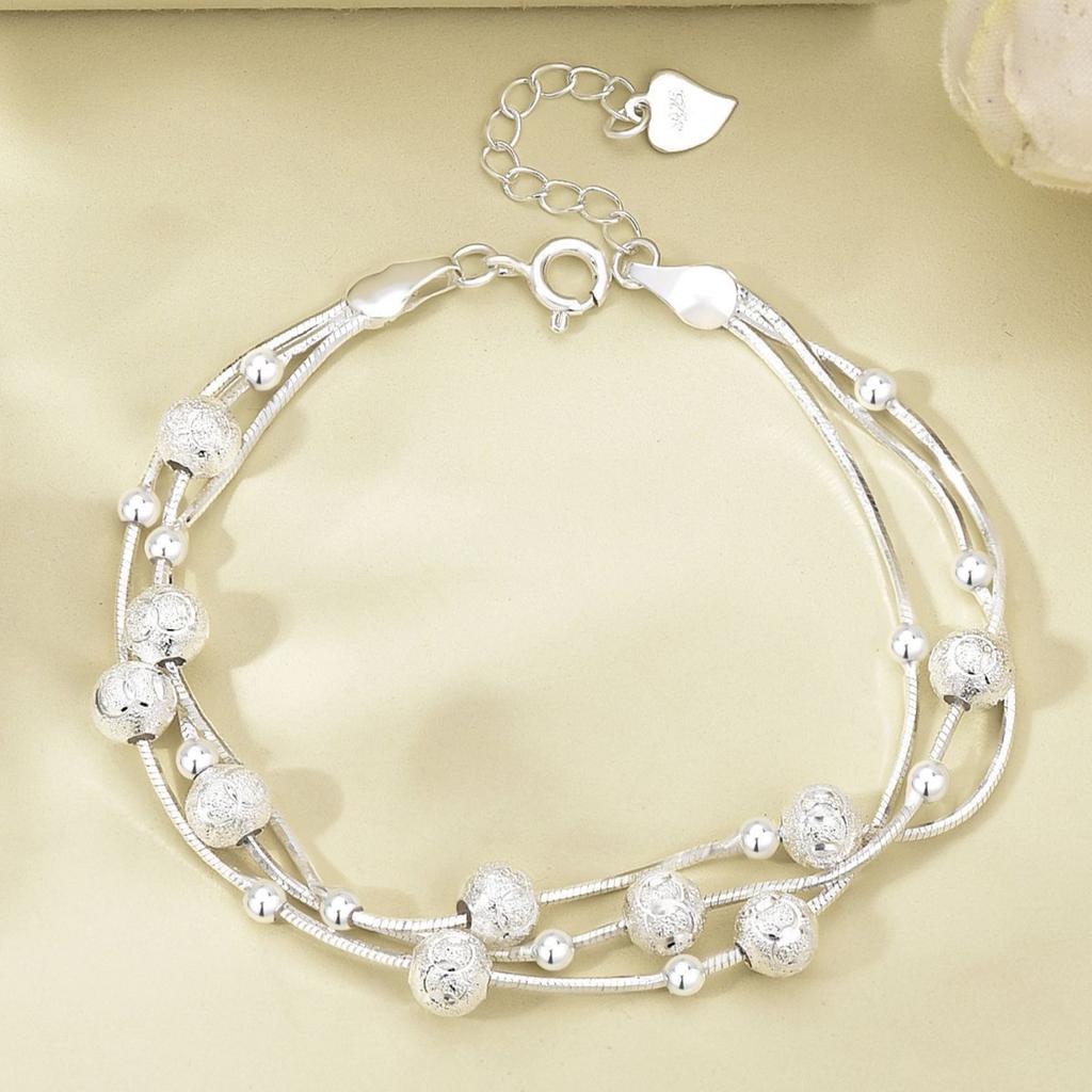 925 Silver Star Moon Bracelet Women Fashion Korean Crystal Double Layer Charm Party Jewelry Gift