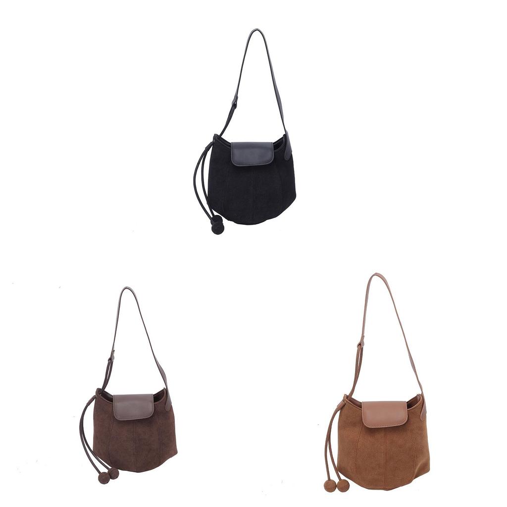 Vintage Water Bucket Bag For Women With Polyester Material And Magnetic Closure For Daily Casual Wear