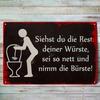 Metal Wall Art Decor, Funny Cleaning Bathroom Sign, Vintage Poster, Rectangle 8x12 Inch