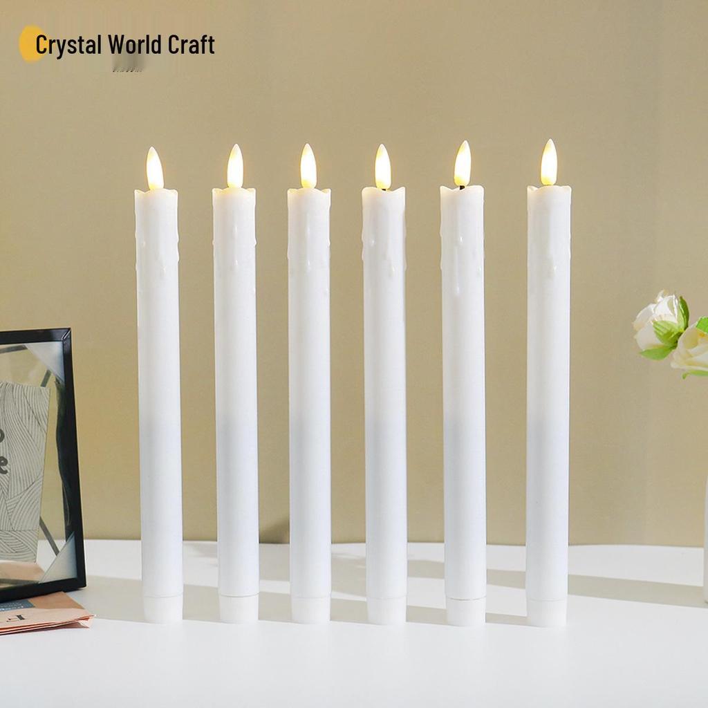 LED Long Stem Candle with Remote-Controlled Flickering Flame for Birthdays and Parties