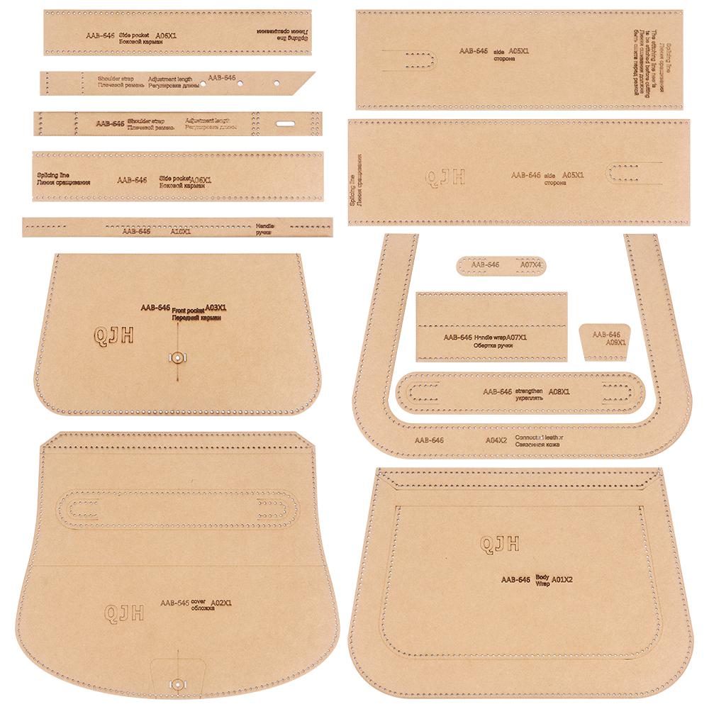

1Set Handmade DIY Leather Handbag Paper Design Pattern Drawing Template, Crossbody Bag Kraft Paper Template, Making Stencil Tool коричневый