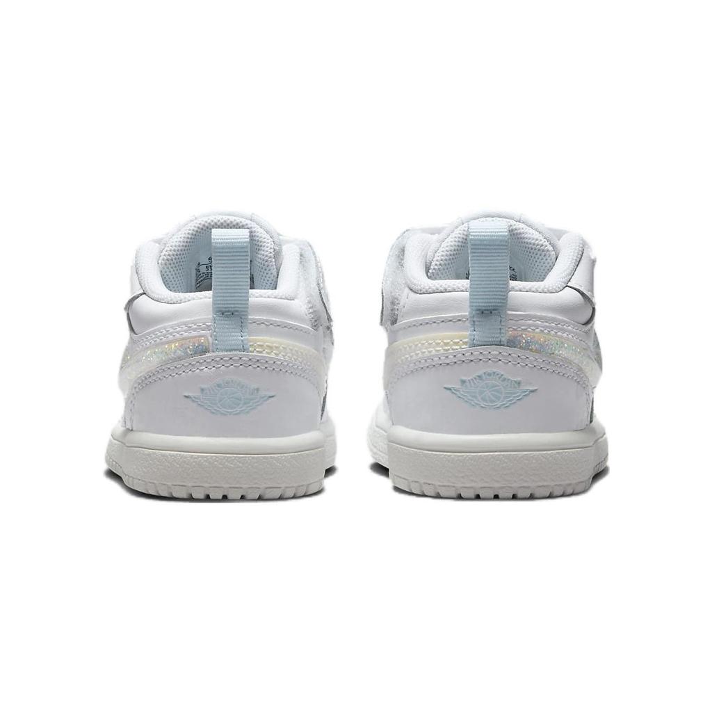 Air Jordan 1 Low Alt SE TD Glitter Swoosh Baby Sneakers White Blue-Tint Summit-White FQ9114-100