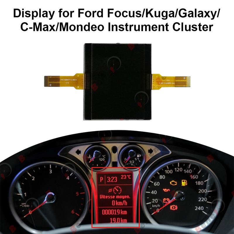 Display with two ribbons connector for Ford Focus Kuga Galaxy C-Max Mondeo Instrument Cluster