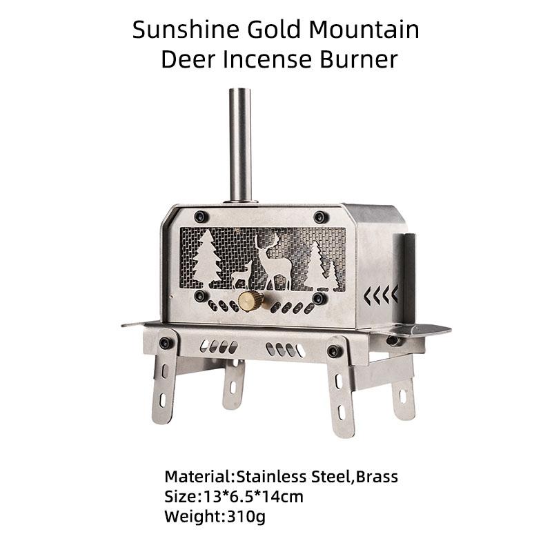 

WELLHIKE Мини дровяная печь для кемпинга на открытом воздухе, для путешествий, для кемпинга, переносная складная печь, настольная горелка для свечей в виде лося серебряный