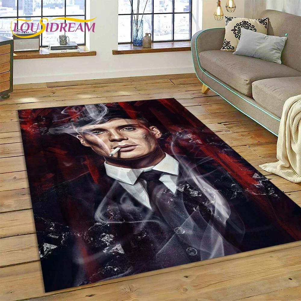 3D P-Peaky Blinders Tommy Shelby HD Carpet Rug for Bedroom Living Room Home Sofa Decoration,Children Game Large Decor Floor Mat