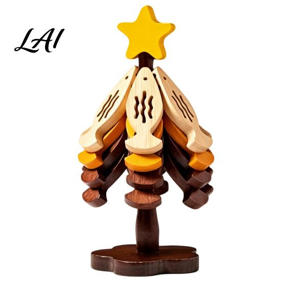 Kitchen Accessories Gift Bamboo Trivets with Storage Rack Heat Resistant Hot Table Protector Pads Decorative Wooden Coaster for Dining Countertop