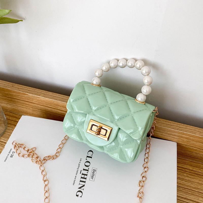 

Adorable Cartoon Jelly Shoulder Bag For Girls With Stylish Pearl Chain Design