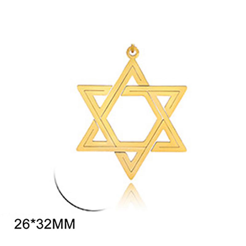 Dawapara Jewish Menorah David Star Stainless Steel Pendant for Necklace Hexagram Charm Jewelry Making Religious Hanukkah Gift