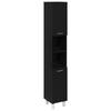 Bathroom Furniture Set with Shelf 3 Pcs Black 30 X 30 X 179.5 Cm