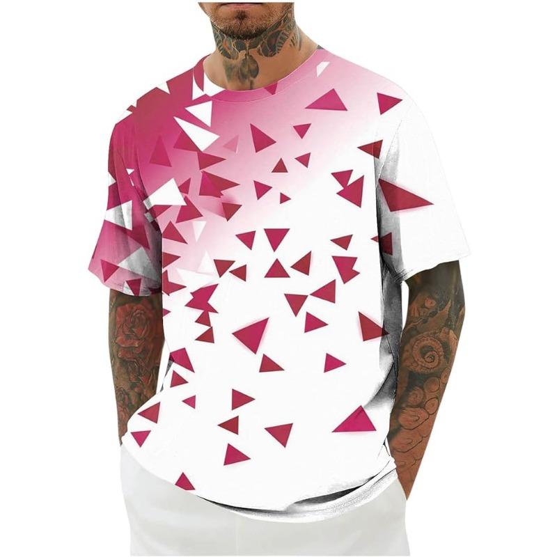 Mens Crewneck T-Shirt Short Sleeve Solid/Printed Crew Neck T-Shirt Muscle Fitted Lightweight Stylish Pullover Tees Top