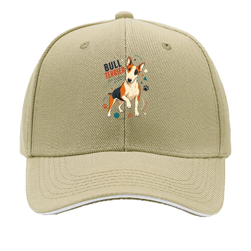 Playful Bull Terrier Pop Art Portrai Hip Hop hat Fashion Outdoor Sports Sandwich Baseball Cap