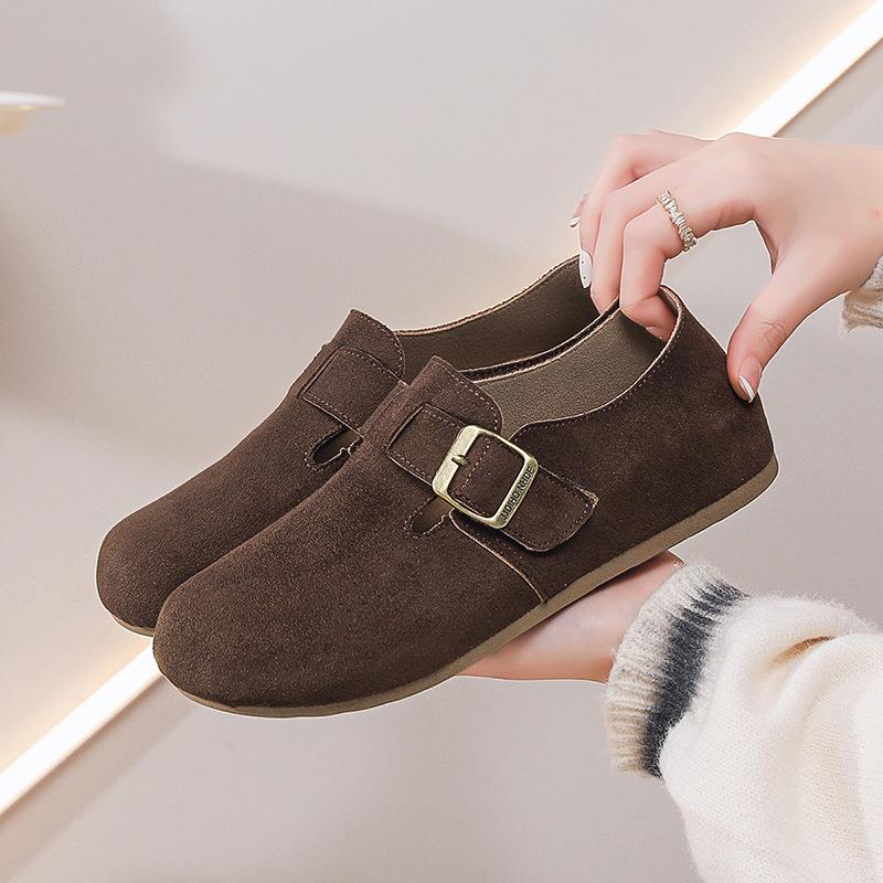 

Soft Sole Women s Walking Shoes Breathable Lightweight Single Shoes Casual Outdoor Slip-on Lazy Shoes 35 коричневый