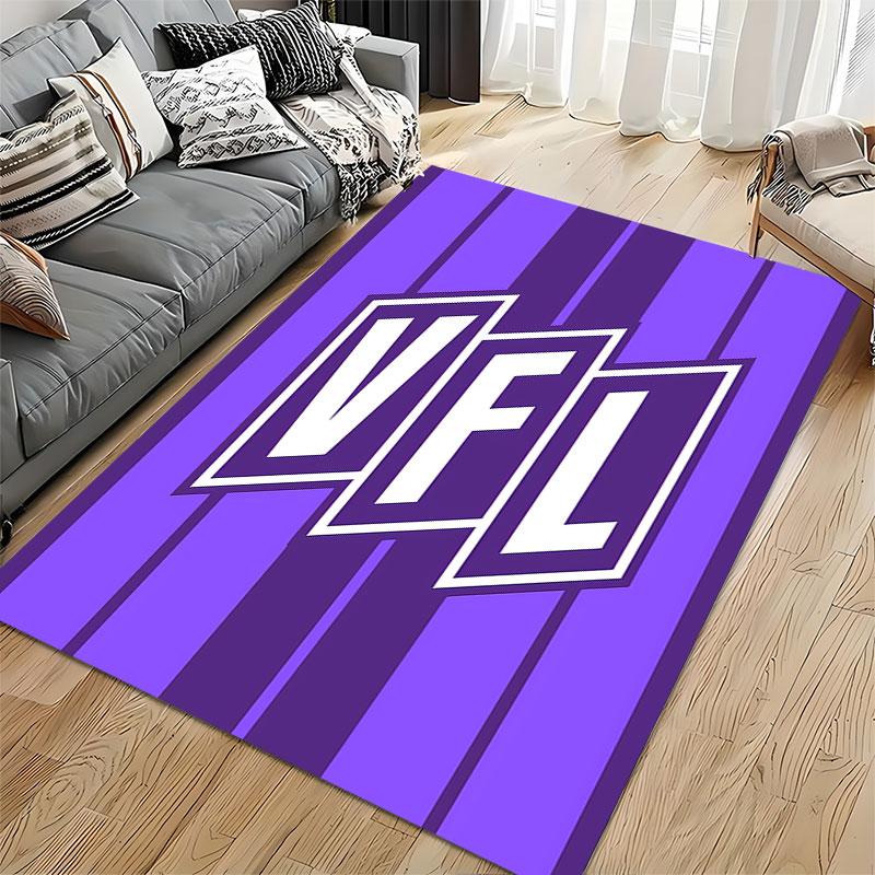 Purple Striped VFL Logo Carpet suitable as a non-slip mat for the living room or bedroom sofa