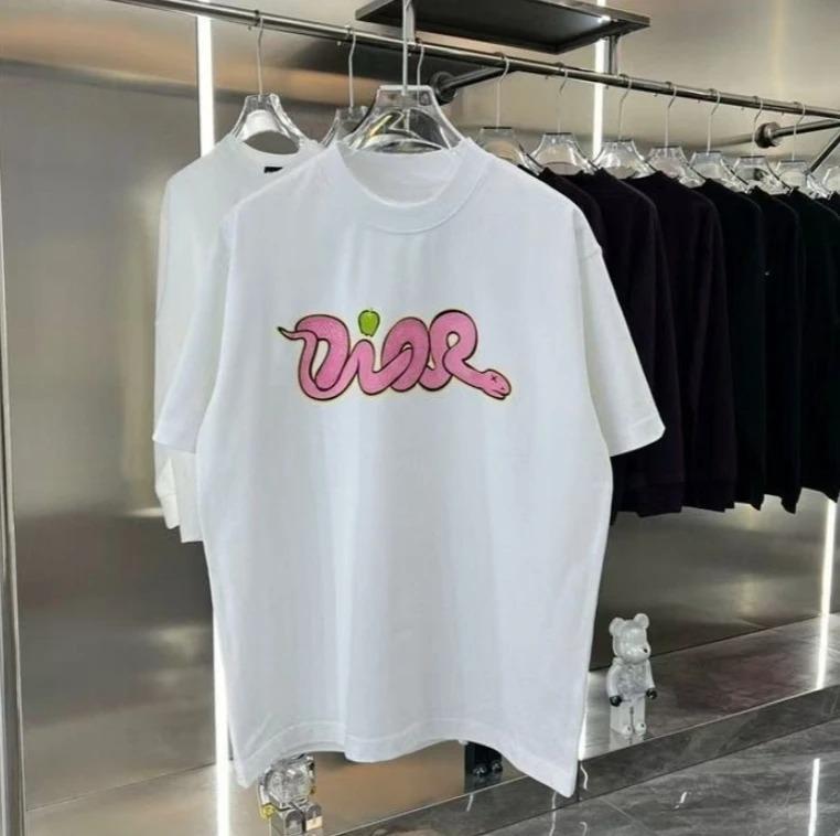 2026 Spring_Summer New Style Trendy Snake Animal Letter Printed Casual Loose Cotton Short Sleeves for women T-shirt