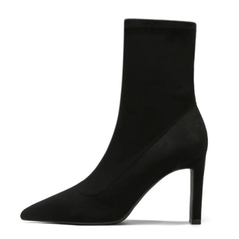 Sexy Sock Boots Suede Stretch Boots High Heels Boots  for Women Fashion Shoes 2025 Spring Autumn Ankle Boots Female 5145