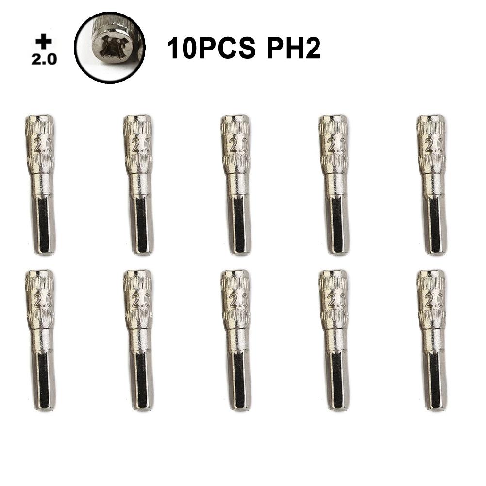 Set Of Ten H4 Hex Shank Screwdriver Bits Compatible With Various For DIY Applications From Toy Repair To Furniture Assembly