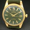 HAND-WINDING VINTAGE SWISS MENS REFURBISHED GREEN COLOR DIAL WATCH A707400-1
