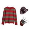 Halloween COS Role-playing Horror Character Suit, Horror Movie Character Gloves, Hat, Halloween Bar Dance Party Props Suit