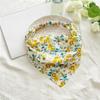 HX6F Floral Hair Bandanas Small Flower Print Head Kerchief Women Bandanas Hair Scarf Triangled Headband with Elastic Bands
