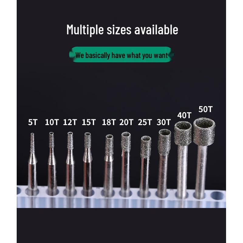 Mansharui Diamond Jade Carving Tool Set: Eye-Catching Grinding Head & Hollow Drill Bit Punching Needle