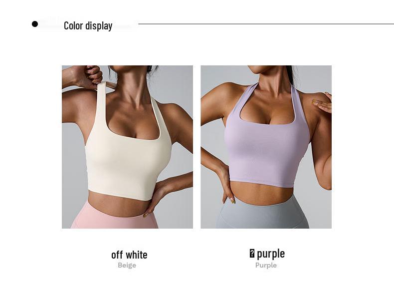 Gränsöverskridande sportbehå med halterneck: Godisfärgade Yoga- och Löpningskläder för Fitness